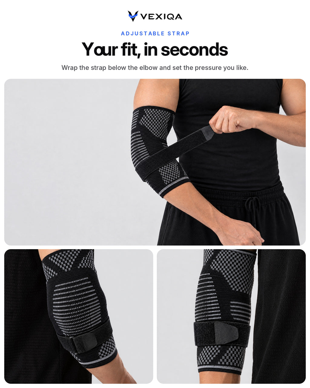 VEXIQA Elbow Sleeve + Counterforce Strap