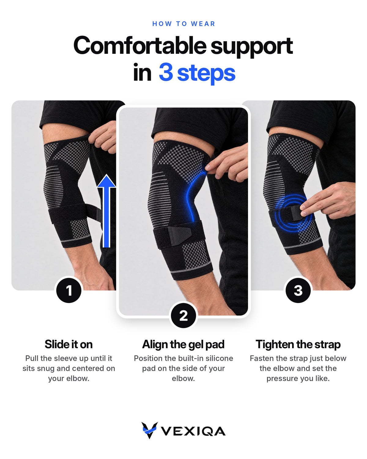VEXIQA Elbow Sleeve + Counterforce Strap